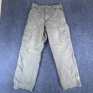 RSQ Pants Womens 26x27.5 Olive 100% Cotton High Rise Loose Fit Cargo Pockets